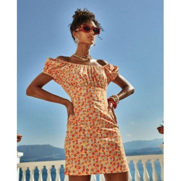 Caroline Constas Calla Mini Dress in Orange Medium Womens floral - Picture 15 of 15